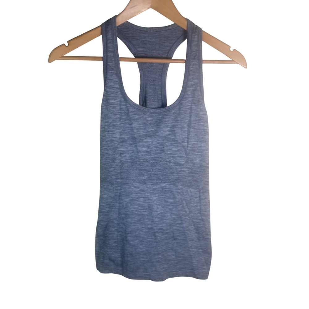 Lululemon Swiftly Tech Racerback Tank Women 10 Gray Space Dye Activewear Workout